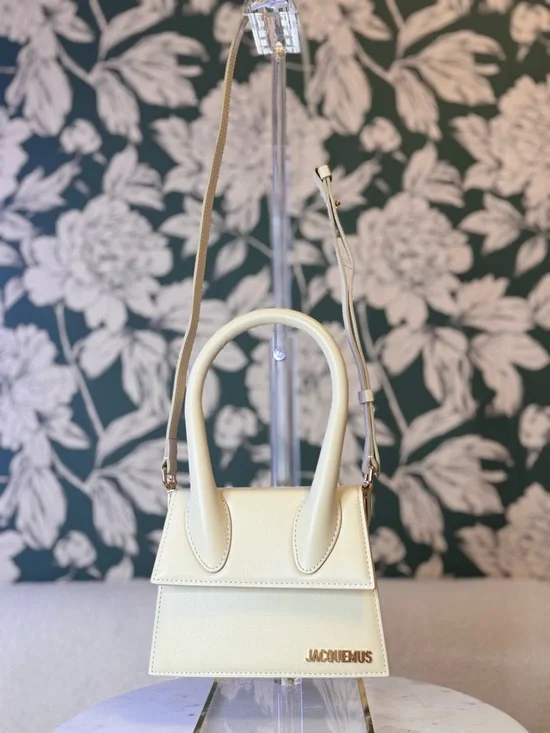 Jacquemus Authentic Mini Top-Handle Bag in Cream Leather w/Dusty Never Carried - Picture 12 of 13